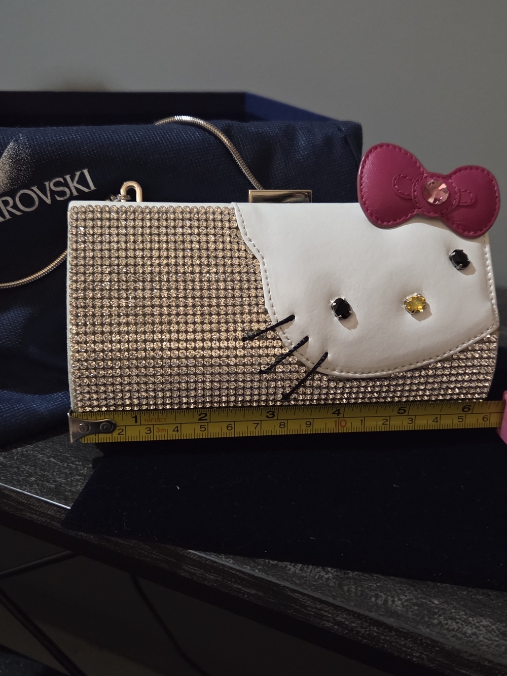 Hello Kitty Swarovski Crystal Clutch Hello Kitty  Face and Pink Bow
